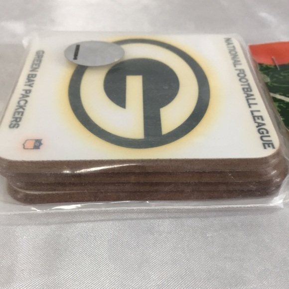 Green Bay Packers NFL Cork Coasters set of 4 - Picture 4 of 6